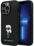 Karl Lagerfeld KLHCP13LSMHKNPK Silicone Ikonik Metal Pin Aizsargapvalks priek&scaron; iPhone 13 Pro / 13 6.1" / melns