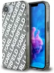 Karl Lagerfeld IML Repeat Logo Case Aizsargapvalks priek&scaron; iPhone 16e / 17e / sudraba