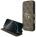 Guess Book 4G Metal Logo Case Aizsargapvalks priek&scaron; iPhone 18 Pro Max / iPhone 17 Pro Max / brūns