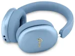 Guess Metallic Finish Gold Script Logo ENC Wireless Headphone Light Blue