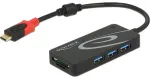 DELOCK USB-HUB USB3.1 TypC -> 3x TypA +2x SD lizdas Black