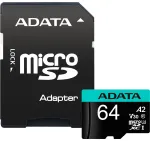 Adata Premier Pro microSD atminties kortelė 64 GB UHS1 U3 V30 A2 + adapteris