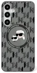 Karl Lagerfeld Button Karl&Choupette Heads On KL Pattern MagSafe Aizsargapvalks Priek&scaron; Samsung Galaxy S25