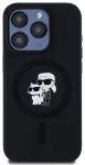 Karl Lagerfeld Liquid Silicone Karl and Choupette MagSafe Case Aizsargapvalks priek&scaron; iPhone 15 Pro / melns