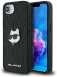 Karl Lagerfeld Monogram Choupette Head Pin Aizsargapvalks priek&scaron; iPhone 16e/17e / melns
