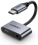 UGREEN 50596 Interfeisa centrmezgls USB 3.2 Gen 1 (3.1 Gen 1) Type-C 3.5mm / melns