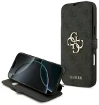 Guess Book 4G Metal Logo Case Aizsargapvalks priek&scaron; iPhone 18 Pro Max / iPhone 17 Pro Max / melns