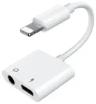 Joyroom adapteris Lightning į Lightning/3.5mm mini lizdą, 0.12m, White (S-Y104)