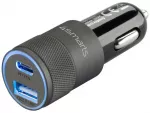 4smarts Rapid+ automobilinis įkroviklis | 27W | PD, QC | USB-A, USB-C | pilkas juodas