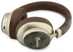 Guess PU 4G Gold Script Metal Logo ENC Wireless Earphones Brown