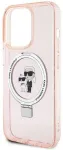 Karl Lagerfeld Ring Stand Karl&Choupettte MagSafe Back Case Aizsargapvalks Priek&scaron; Apple iPhone 15 Pro