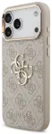 Guess PU Leather 4G Metal Logo Gold Frame Case Aizsargapvalks priek&scaron; iPhone 18 Pro Max / rozā