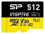 silicon power Atminties kortelė microSDXC Inspire 512GB UHS-I U3 A2 V30 4K TLC