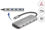 Stotis/replikatorius Delock DELOCK 7 prievadų USB 10 Gbps koncentratorius su 4K HDMI i&scaron;vestimi, USB Type-C jungtimi ir PD 3.0 90 vatų