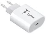 T-Phox iSpeed kelioninis įkroviklis | 20W | USB-C | baltas