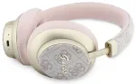 Guess PU 4G Gold Script Metal Logo ENC Wireless Earphones Pink