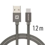 Swissten Textile Universāls Quick Charge 3.1 USB-C Datu un Uzlādes Kabelis 1.2m