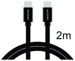 Swissten Textile Universāls Quick Charge 3.1 USB-C uz USB-C Datu un Uzlādes Kabelis 2m