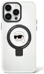 Karl Lagerfeld Ring Stand Karl Head MagSafe Back Case Aizsargapvalks Priek&scaron; Apple iPhone 15 Pro