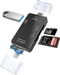 RoGer OTG USB-C/USB/microUSB Kar&scaron;u lasītājs TF / SD + USB 2.0