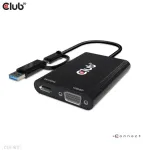 Club3D Adapteris USB Type C/A > HDMI / VGA St/Bu mažmeninė prekyba
