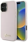 Guess GUHCP16MSMBSLP iPhone 16 Plus 6.7"  r&oacute;żowy|pink hardcase Silicone Script Metal Logo & Frame