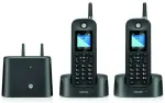 Set of Motorola O202 cordless landline phones 2 pcs. with far distance antena black