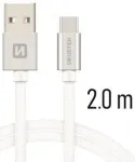 Swissten Textile Universāls Quick Charge 3.1 USB-C Datu un Uzlādes Kabelis 2m