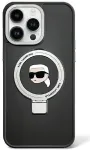 Karl Lagerfeld Ring Stand Karl Head MagSafe Back Case Aizsargapvalks Priek&scaron; Apple iPhone 15 Pro