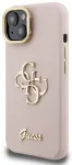 Guess PU Grained 4G Logo Stand Camera Frame Case Aizsargapvalks priek&scaron; iPhone 15 / rozā