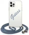 Guess GUHCP12LCRTVSBL iPhone 12 Pro Max 6,7" niebieski|blue hardcase Script Vintage