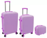 Komodos komplektas i&scaron; 3 dalių 60L (42x25x64cm) + 43L (36x23x56cm) + 15L (24x17x33cm) rožinės spalvos
