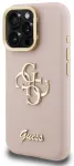 Guess PU Grained 4G Logo Stand Camera Frame Case Aizsargapvalks priek&scaron; iPhone 15 Pro / rozā