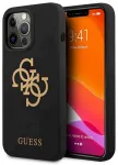 Guess GUHCP13XLS4GGBK Silicone 4G Logo Aizsargapvalks priek&scaron; iPhone 13 Pro Max 6.7" / melns