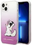 Karl Lagerfeld KLHCP14MCFNRCPI Aizsargapvalks priek&scaron; iPhone 14 Plus / 15 Plus 6,7" / rozā