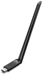 Wi-Fi USB High-Gain Dual Band Adapter 2.4GHz 287Mbps + 5GHz 600Mbps with External Antenna 6dBi, Black