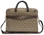 Guess PU 4G Stripe Metal Logo Computer Bag 14" Brown