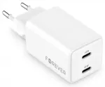 Forever TC-08 kelioninis įkroviklis | 45W | GaN, PD | USB-C | baltas