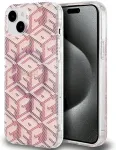 Guess GUHMP15MHGCUSTGP IML GCube MagSafe Aizsargapvalks priek&scaron; iPhone 15 Plus/14 Plus 6.7" / rozā