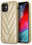 Guess GUHCP12SPUVQTMLBE V-Quilted Collection Aizsargapvalks priek&scaron; iPhone 12 mini 5,4" / zelta