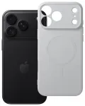 Case for iPhone 18 Pro Max / 17 Pro Max Silicone Mag Cover compatible with MagSafe (camera protection) silver