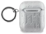 Karl Lagerfeld PU Embossed Karl and Choupette Heads Case for AirPods 1/2 Silver