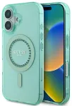 Guess GUHMP16MPFTDTEN iPhone 16 Plus 6.7" žalias kietas dėklas IML Rhinestones MagSafe
