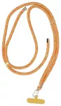 SWING (8mm) Phone lanyard, Phone pendant with adjustable length / cord length 165cm (max 82.5cm in the loop) / on the shoulder or neck - orange-white