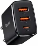Baseus Compact kelioninis įkroviklis | 30W | PD | USB-A, USB-C | juodas