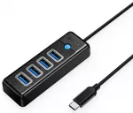 Orico PW4U-C3 4 prievadų &scaron;akotuvas USB-C į 4x USB 3.0 | juodas