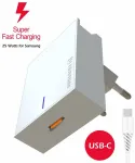 Swissten 25W Samsung Super Fast Charging lādētājs ar 1.2 m USB-C uz USB-C kabelis