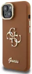 Guess PU Grained 4G Logo Stand Camera Frame Case Aizsargapvalks priek&scaron; iPhone 14 / brūns