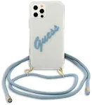 Guess GUHCP12LCRTVSBL Script Vintage Aizsargapvalks priek&scaron; iPhone 12 Pro Max 6.7" / zils