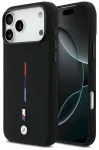 BMW M Silicon Tricolor Line MagSafe Case Aizsargapvalks priek&scaron; iPhone 17 Pro Max / melns